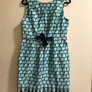 Lily Pulitzer blue chain pattern sleeveless midi dress | size 12